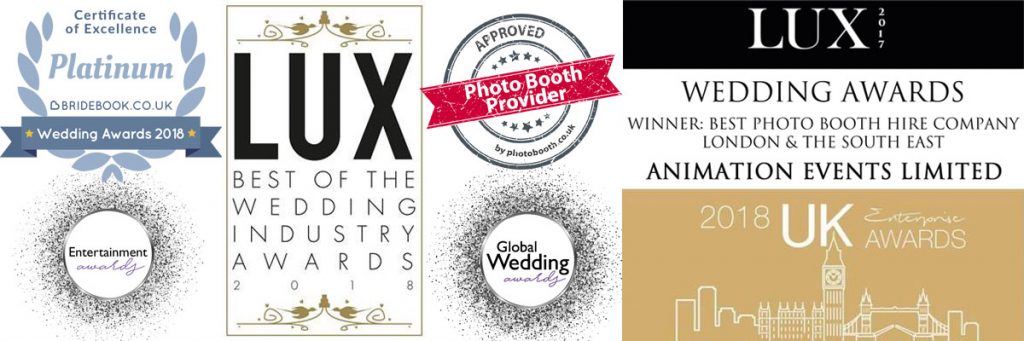 Awards recieved by Animation Events for Photo Booth Hire in Surrey, London, Hampshire and Berkshire