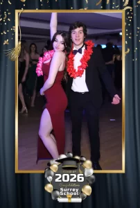 Photo booth hire at a surrey school prom