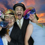 Image of four guests at the wedding of Hayley and Mark. Taken in a photo booth hired from Animation Events LTD in Basingstoke. August 2018