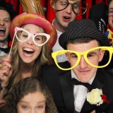 Large group of friends in a photo booth hired from Animation Events at an event in London